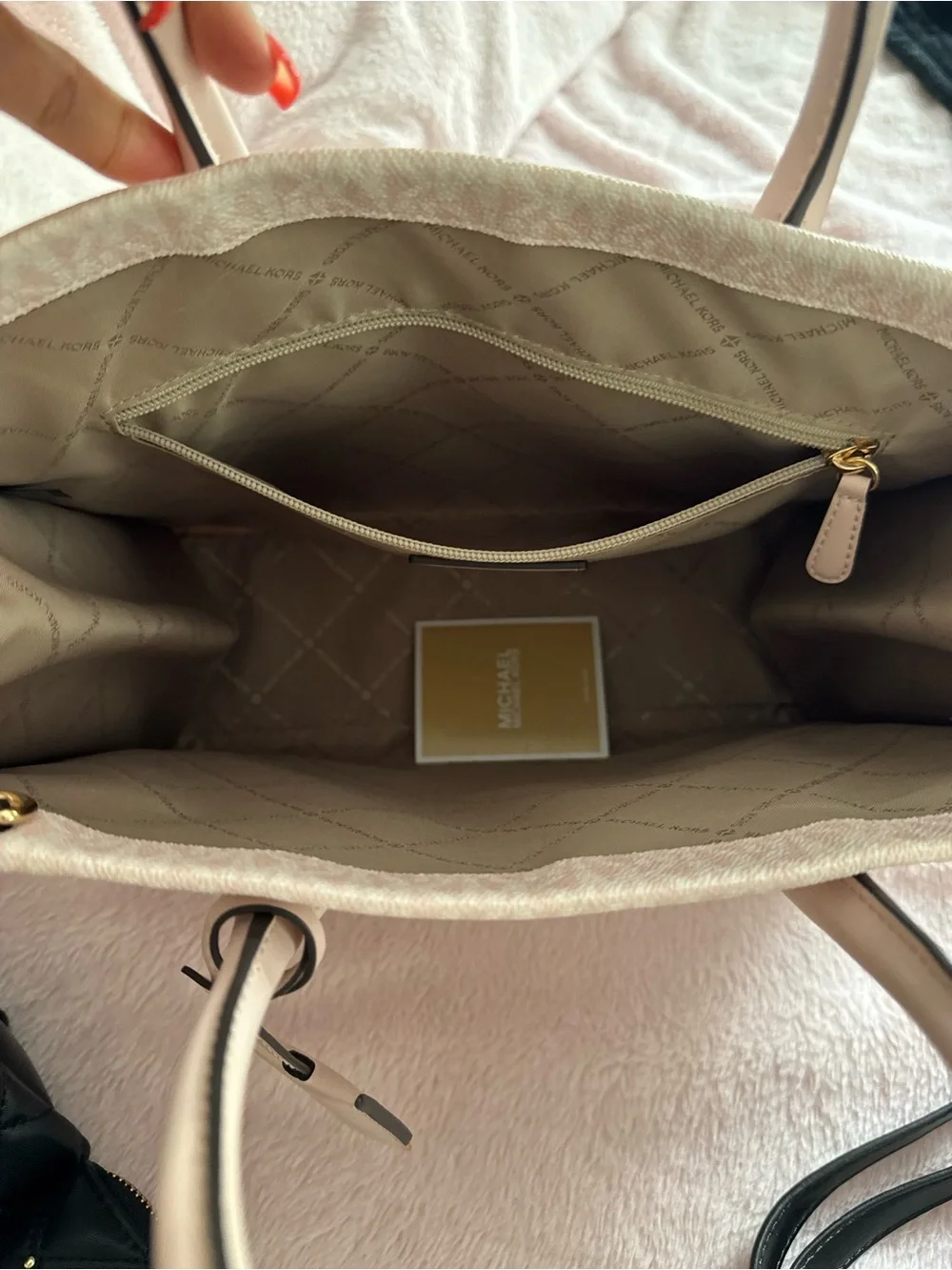 Michael Kors pink and white Large bag